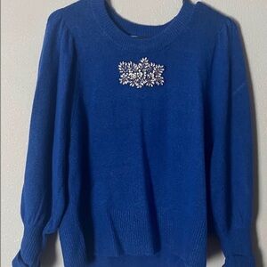 CeCe Blue Women's Sweater with Embellishment